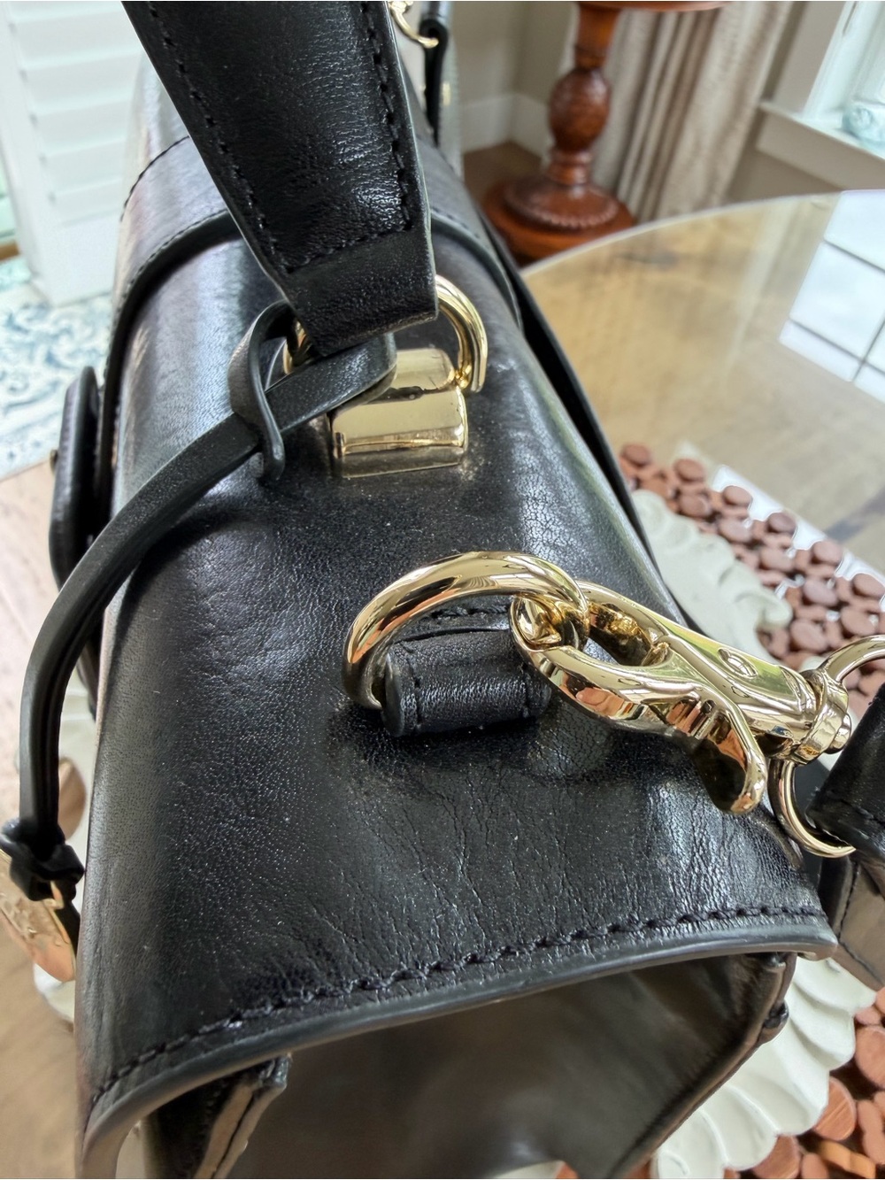 Brahmin  medium Francine Black Topsail Genuine Leather 
Style Q88115900001 - Picture 14 of 15